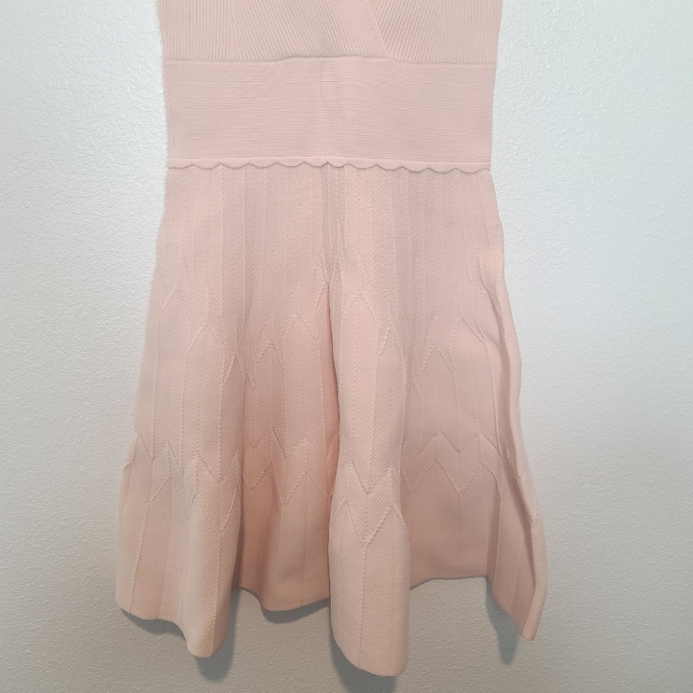 NWT SANDRO Esmera Wrap Effect Knitted Dress In Polaro Pink Size 6 - Picture 10 of 12